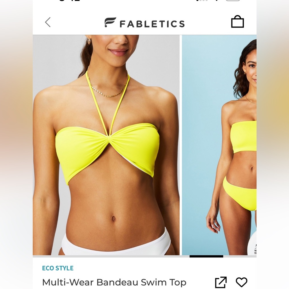 Fabletics Large multi-wear bandeau swim top